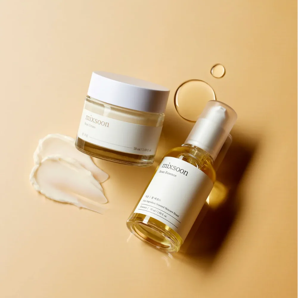 mixsoon Bean Glass Skin Duo Bean Essence 50ml + Bean Cream 50ml 3.38 Fl. Oz / 100ml Glass Skin Care