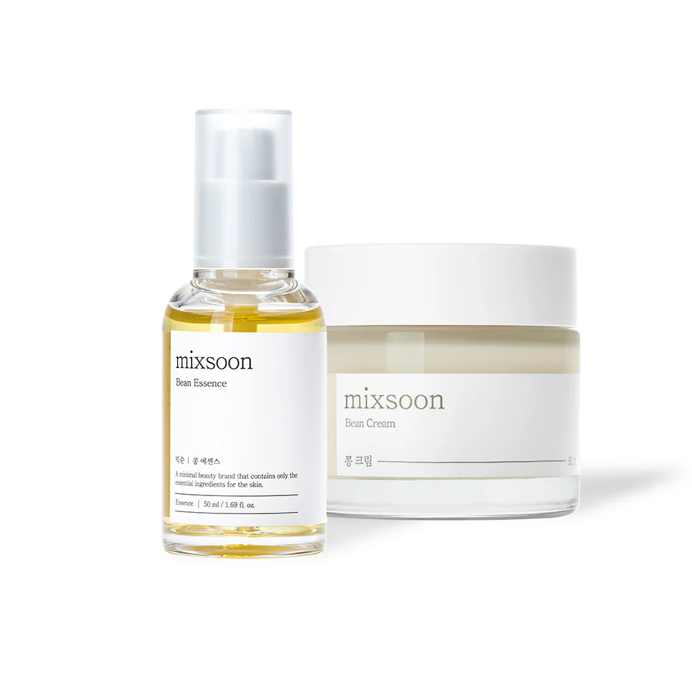 mixsoon Bean Glass Skin Duo Bean Essence 50ml + Bean Cream 50ml 3.38 Fl. Oz / 100ml Glass Skin Care